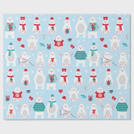 Schöne Polarbären Geschenkpapier (Flach)