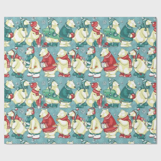 Schöne Polarbären Geschenkpapier (Flach)