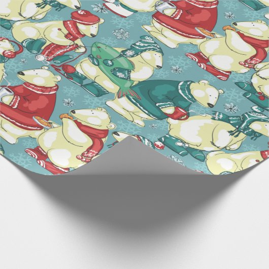 Schöne Polarbären Geschenkpapier (Ecke)