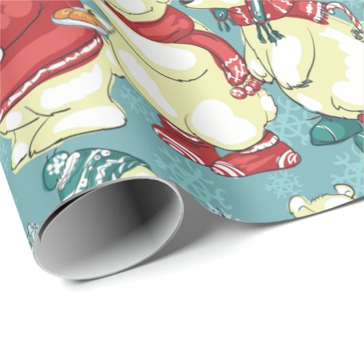 Schöne Polarbären Geschenkpapier (Rolleneckpunkt)