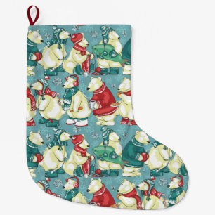 Schöne Polarbären Großer Weihnachtsstrumpf