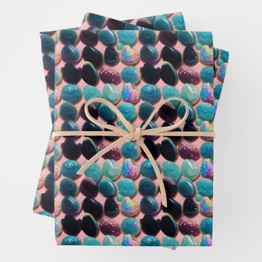 Schöne polierte Felsen Wiederholungsmuster Geschenkpapier Set (Beispiel)