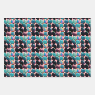 Schöne polierte Felsen Wiederholungsmuster Geschenkpapier Set