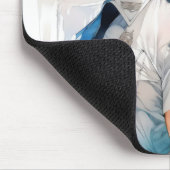 Schöne Polizisten Wasserfarbenanime Mousepad (Ecke)