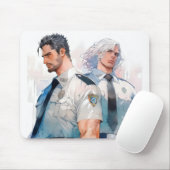 Schöne Polizisten Wasserfarbenanime Mousepad (Mit Mouse)