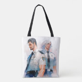 Schöne Polizisten Wasserfarbenanime Tasche (Rückseite)