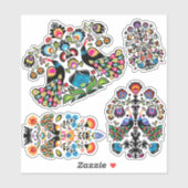 Schöne polnische Folklore Wycinanki Set Aufkleber (Blatt)
