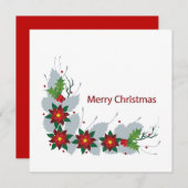 Schöne Ponsettia Blume Einzigartiges Design Feiertagskarte (Vorne/Hinten)