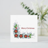 Schöne Ponsettia Blume Einzigartiges Design Feiertagskarte (Stehend Vorderseite)