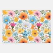 Schöne Poppies Field Blume Dusche Geschenkpapier Set (Vorderseite 3)