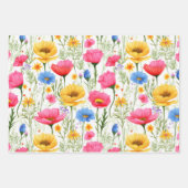Schöne Poppies Field Blume Dusche Geschenkpapier Set (Vorderseite)