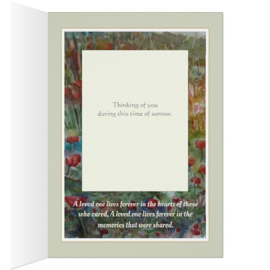 Schöne Poppies Sympathy Card (Innen (Rechts))