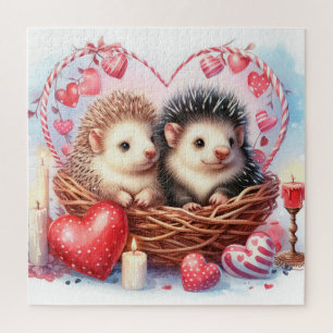 Schöne Porcupines zum Valentinstag Puzzle