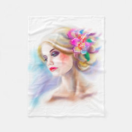schöne Porträtmode Fleecedecke