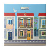 Schöne portugiesische Häuser mit Fliesen oder Azul (Vorderseite)