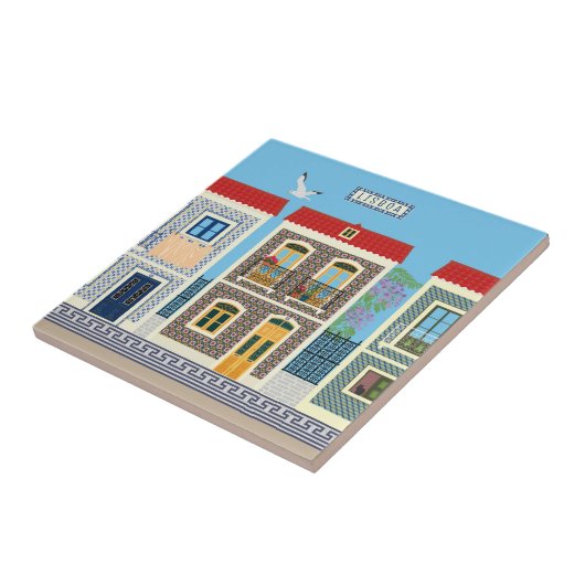 Schöne portugiesische Häuser mit Fliesen oder Azul (Seite)