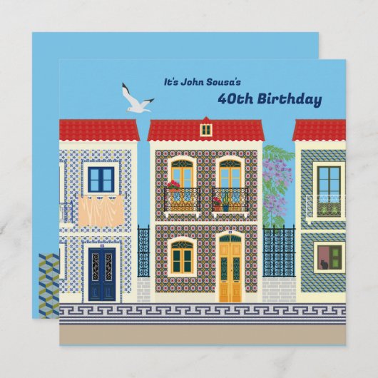 Schöne portugiesische Häuser mit Fliesen oder Azul (Vorne/Hinten)