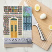 Schöne portugiesische Häuser mit Fliesen oder Azul Geschirrtuch (Viertel Falte)