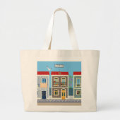 Schöne portugiesische Häuser mit Fliesen oder Azul Jumbo Stoffbeutel (Vorne)