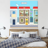 Schöne portugiesische Häuser mit Fliesen oder Azul Leinwanddruck (Insitu (Schlafzimmer))