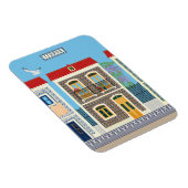 Schöne portugiesische Häuser mit Fliesen oder Azul Magnet (Rechte Seite)