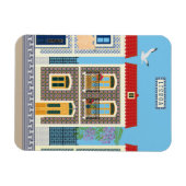 Schöne portugiesische Häuser mit Fliesen oder Azul Magnet (Horizontal)