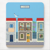 Schöne portugiesische Häuser mit Fliesen oder Azul Mousepad (Vorne)