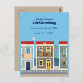 Schöne portugiesische Häuser mit Fliesen oder Azul Postkarte (Vorne/Hinten)