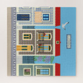 Schöne portugiesische Häuser mit Fliesen oder Azul Puzzle (Horizontal)