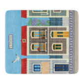 Schöne portugiesische Häuser mit Fliesen oder Azul Schneidebrett (Vorderseite)