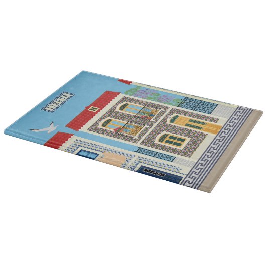 Schöne portugiesische Häuser mit Fliesen oder Azul Schneidebrett (Ecke)