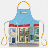 Schöne portugiesische Häuser mit Fliesen oder Azul Schürze (Vorderseite)