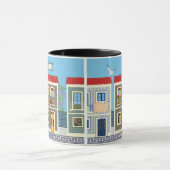 Schöne portugiesische Häuser mit Fliesen oder Azul Tasse (Zentrum)
