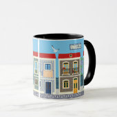 Schöne portugiesische Häuser mit Fliesen oder Azul Tasse (VorderseiteRechts)