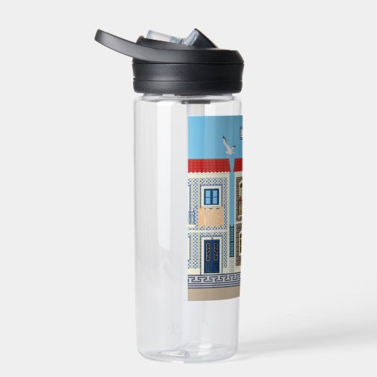 Schöne portugiesische Häuser mit Fliesen oder Azul Trinkflasche (Rechts)