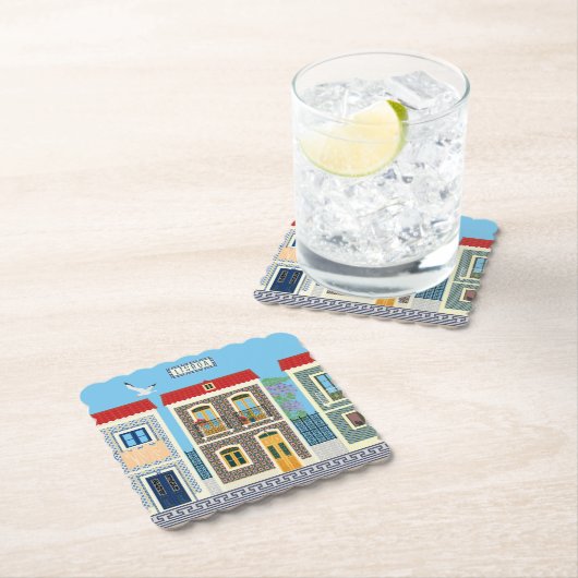 Schöne portugiesische Häuser mit Fliesen oder Azul Untersetzer (Vor Ort)