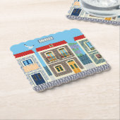 Schöne portugiesische Häuser mit Fliesen oder Azul Untersetzer (angewinkelt)