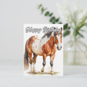 Schöne Posing Horse Illustration Postkarte (Stehend Vorderseite)