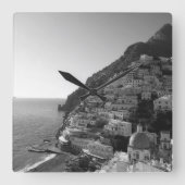 Schöne Positano 1 - BW Quadratische Wanduhr (Vorderseite)