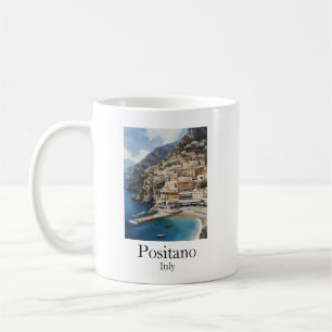 Schöne Positano-Italien-Landschaftsmalerei Kaffeetasse