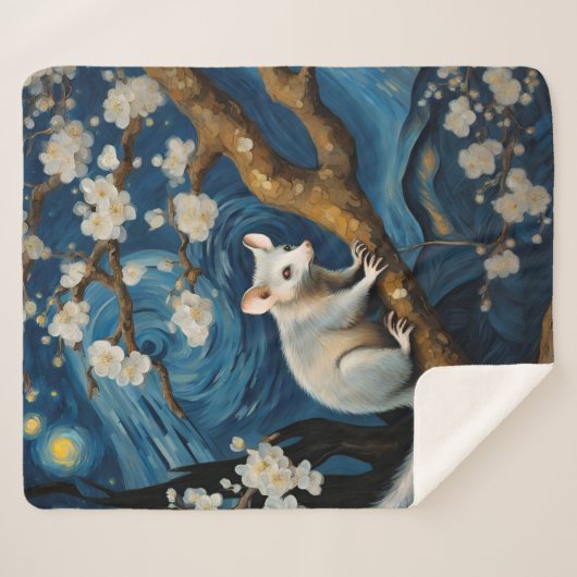 Schöne Possum in der Sternennacht Sherpadecke (Vorderseite (Horizontal))