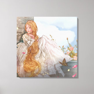 Schöne Prinzessin am Schloss Leinwanddruck