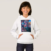 Schöne Prinzessin elsa in einer Diskothek, 8 k Fot Hoodie (Vorne ganz)