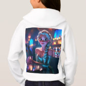Schöne Prinzessin elsa in einer Diskothek, 8 k Fot Hoodie (Rückseite)