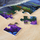 Schöne Prinzessin mit majestätischem Wolf Puzzle (Seite)