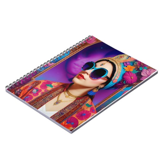 Schöne Prinzessin mit Sonnenbrille Notizblock (Linke Seite)