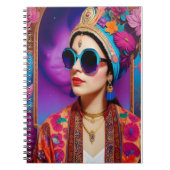 Schöne Prinzessin mit Sonnenbrille Notizblock (Vorderseite)