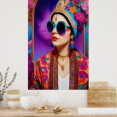 Schöne Prinzessin mit Sonnenbrille Poster (Küche)