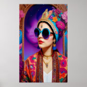 Schöne Prinzessin mit Sonnenbrille Poster (Vorne)