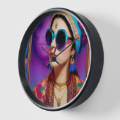 Schöne Prinzessin mit Sonnenbrille Uhr (Winkel)